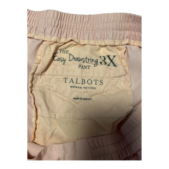 Talbots Pink Easy Drawstring Pant Old Money Preppy Size 3x Petite RD1 - Picture 4 of 5